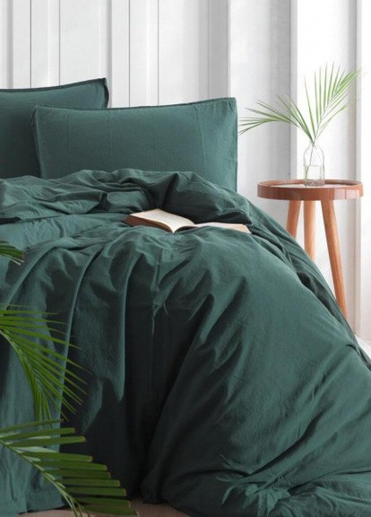 Комплект постельного белья Stonewash Adriatic евро dark green зеленый SoundSleep (209346098)