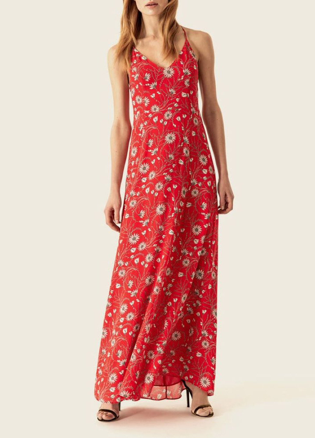 Красное кэжуал платье с открытой спиной Ivy & Oak с цветочным принтом