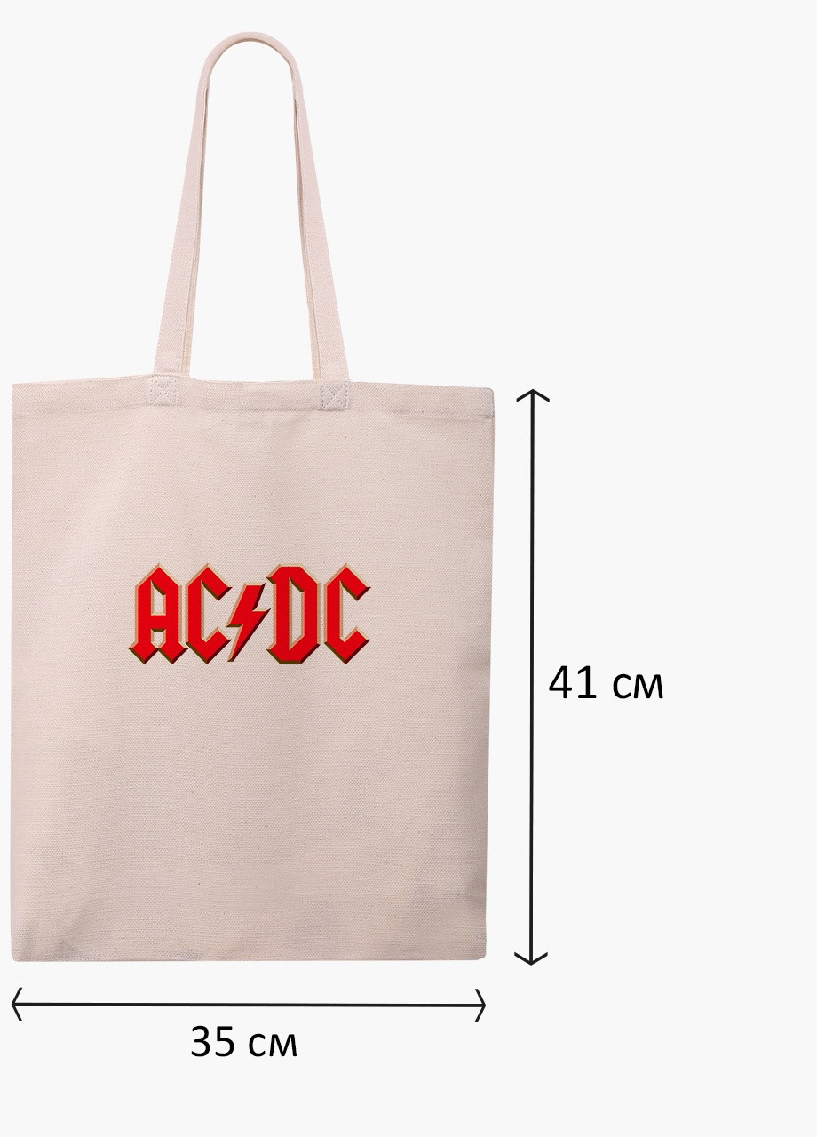 Еко сумка шоппер біла АСДС (AC / DC) (9227-1980-WT) Еко сумка шоппер біла 41*35 см MobiPrint (215943790)