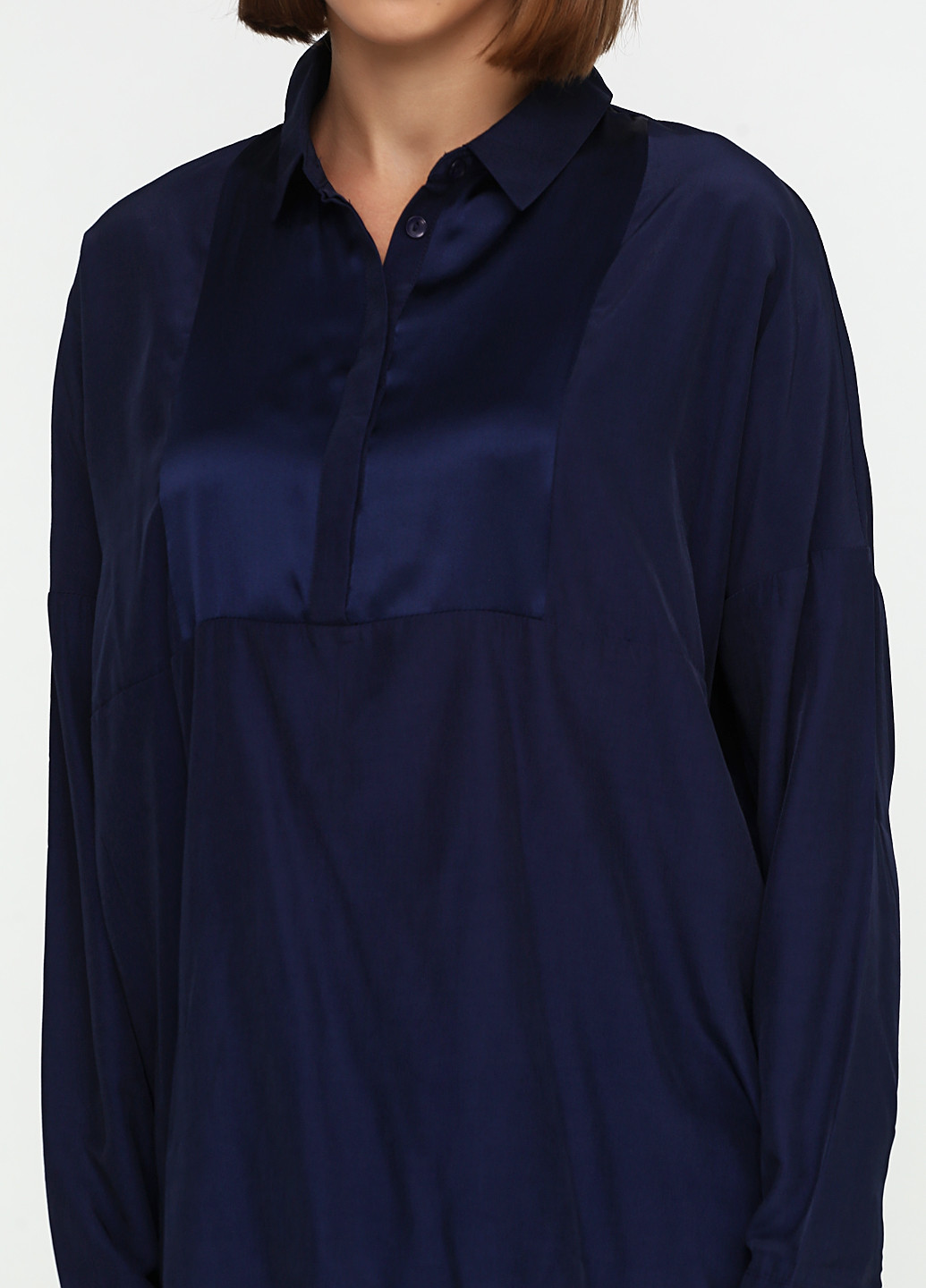 Темно-синяя демисезонная блуза Numph