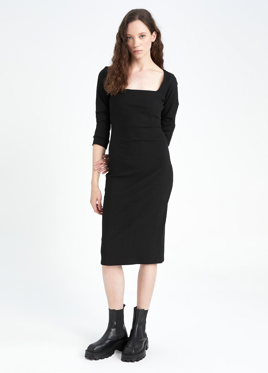 Черное кэжуал платье футляр DeFacto
