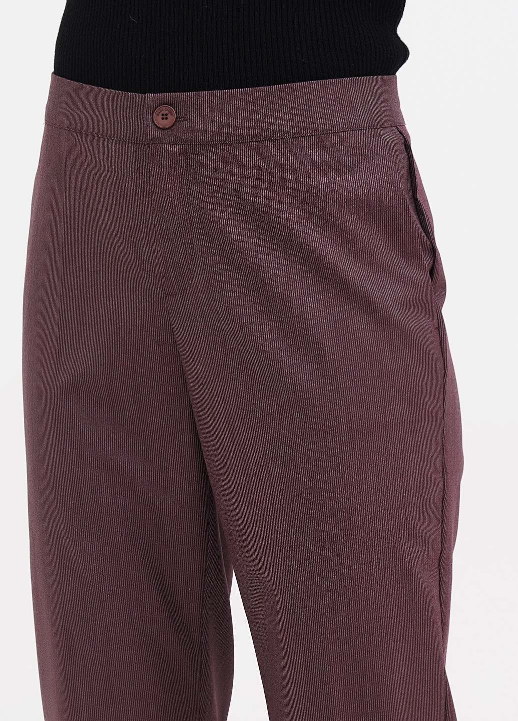 Бордовые кэжуал демисезонные укороченные, зауженные брюки Diana Gallesi