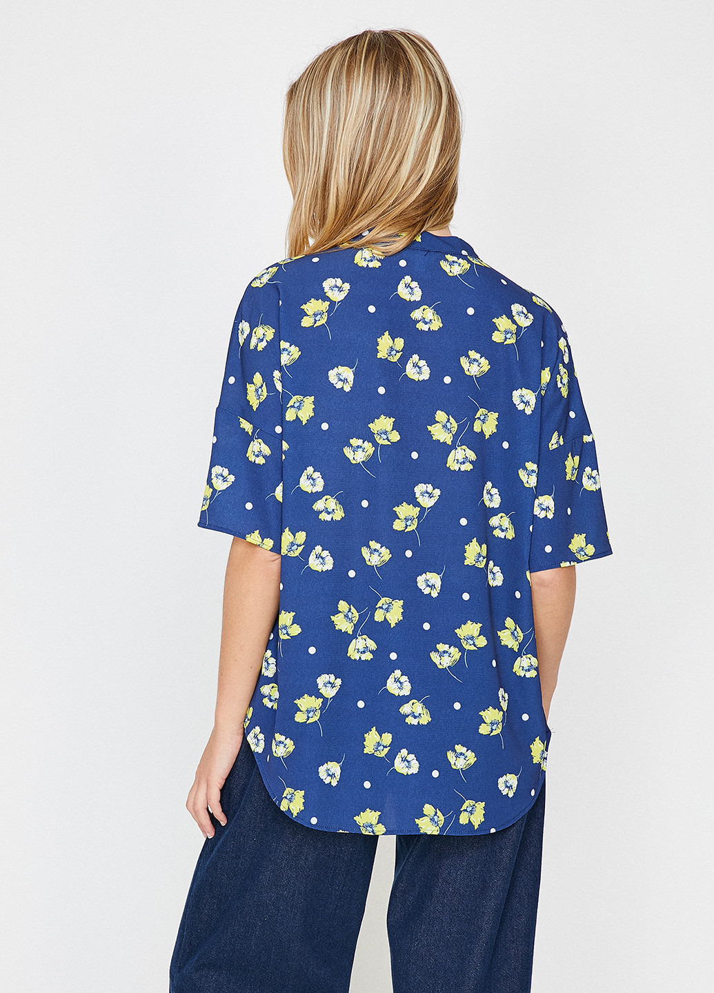 Синьо-жовта літня блуза KOTON