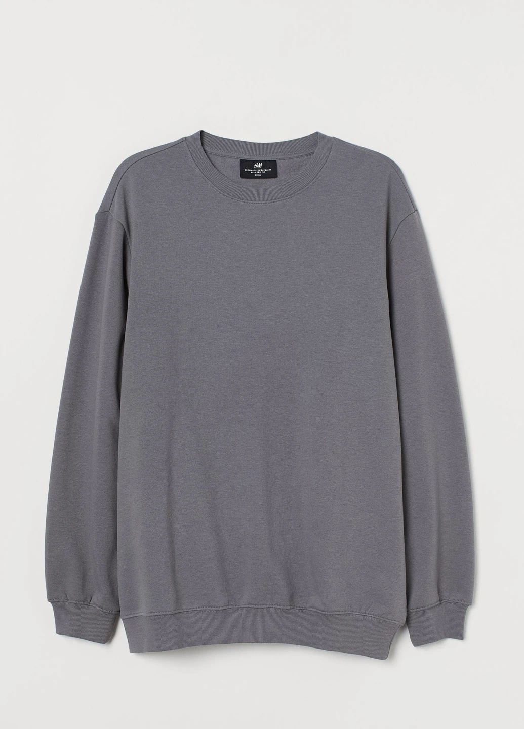 Темно-серый свитшот H&M однотонный (237303401)