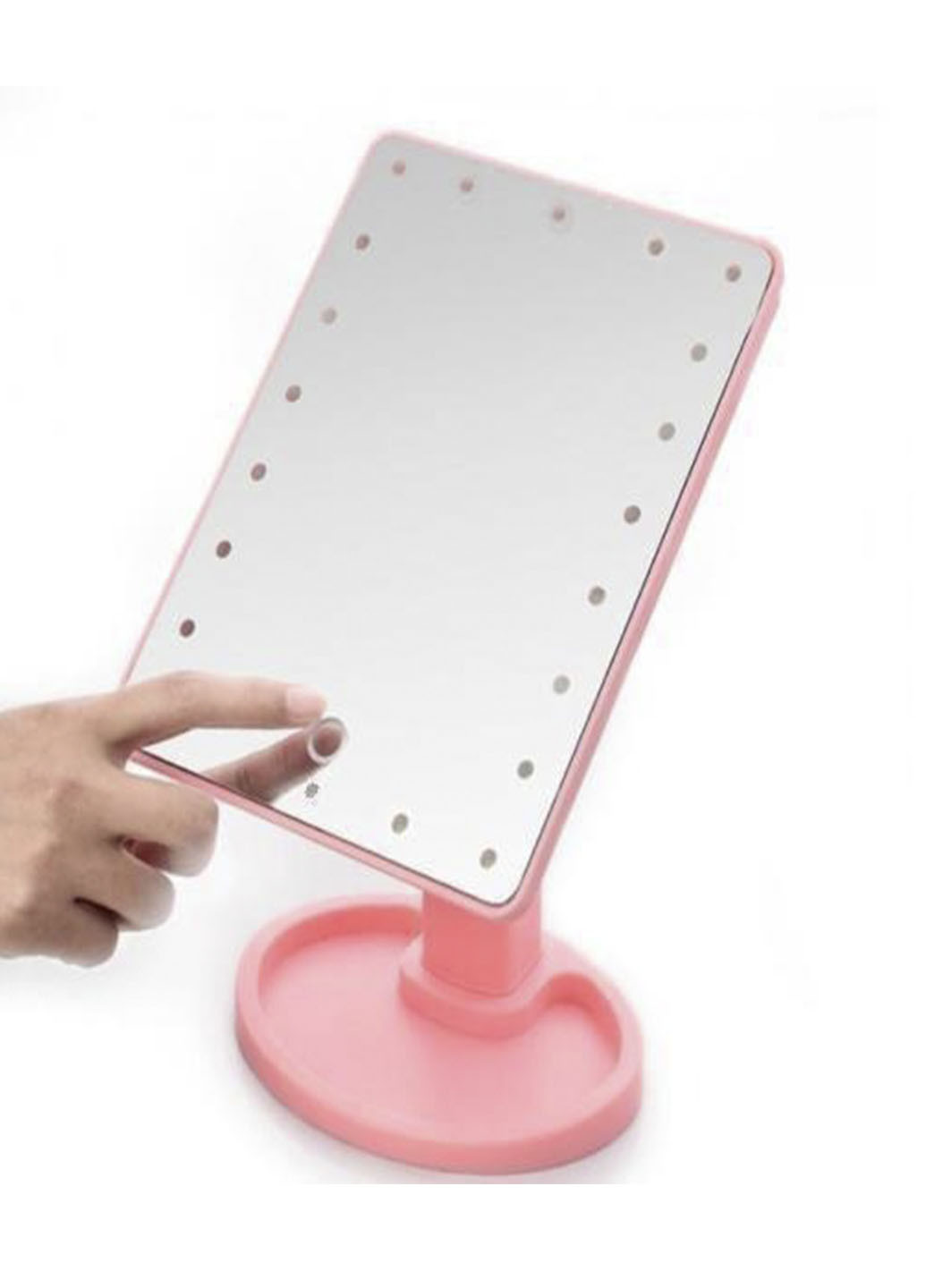 Дзеркало косметичне з підсвічуванням LED Mirror XR-1608 сенсорне Розовий (10253/4 U) XO рожеве
