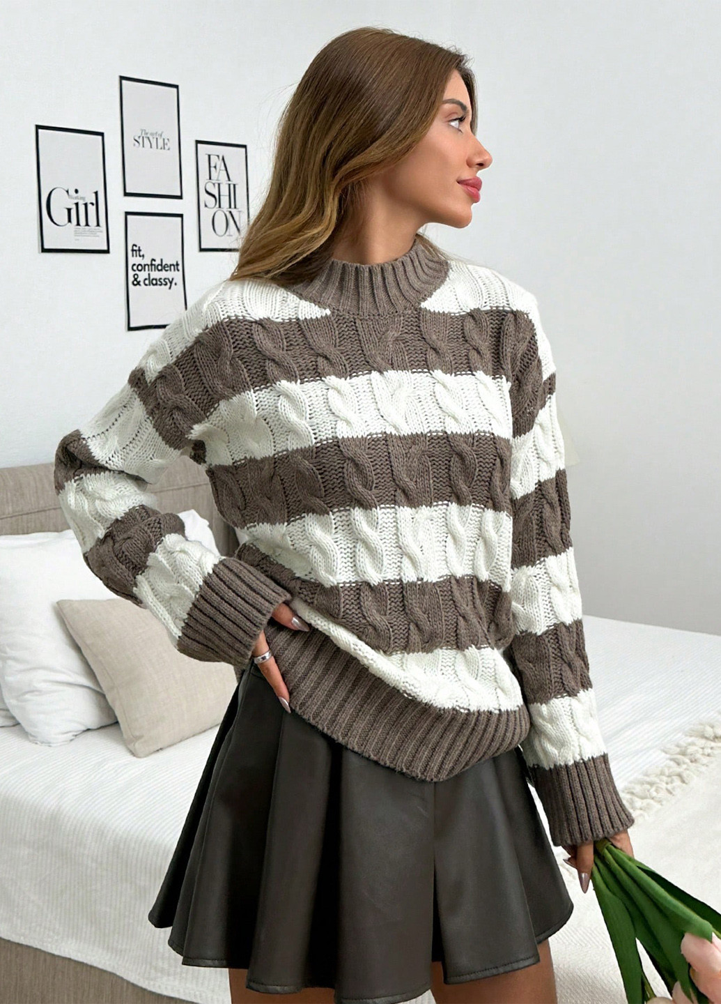 Комбінований демісезонний светр SHEIN