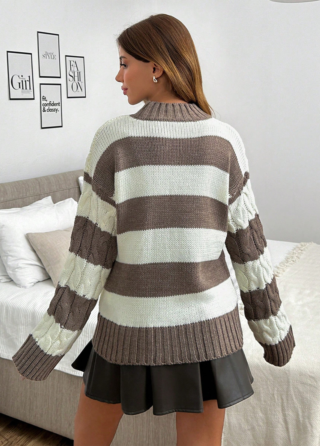 Комбінований демісезонний светр SHEIN