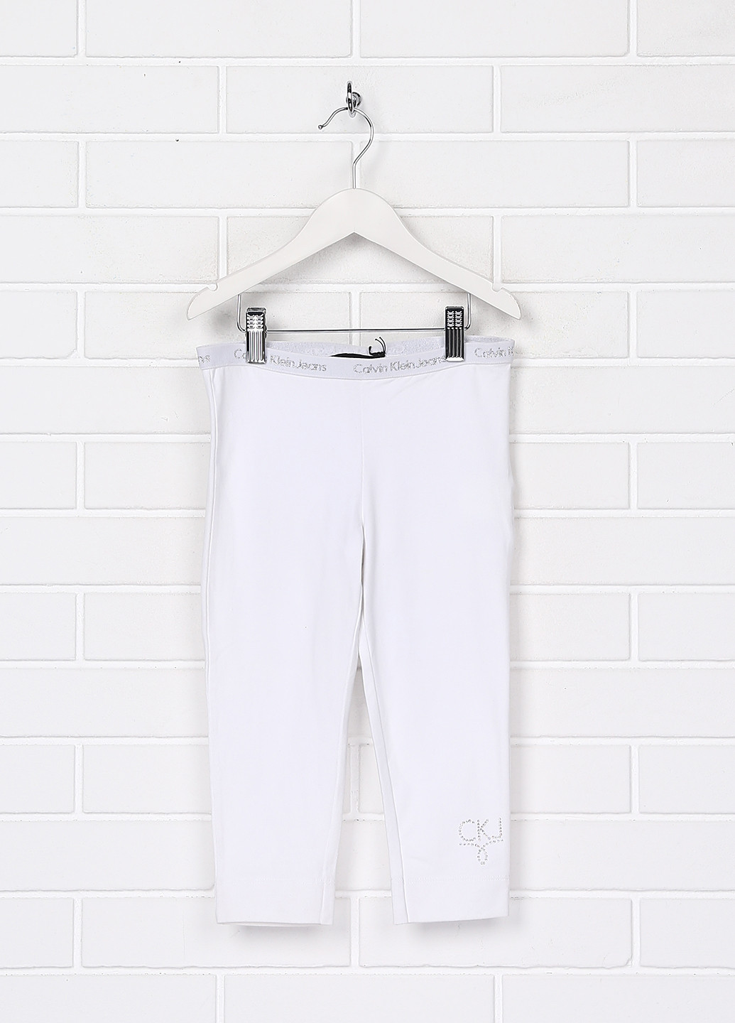 Бриджи Calvin Klein Jeans средняя талия белые кэжуалы