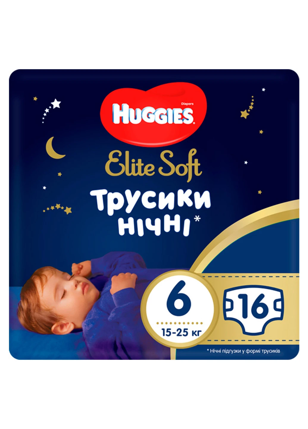Подгузники-трусики Elite Soft Overnites 6 (15-25 кг) 16 шт. Huggies (248898477)