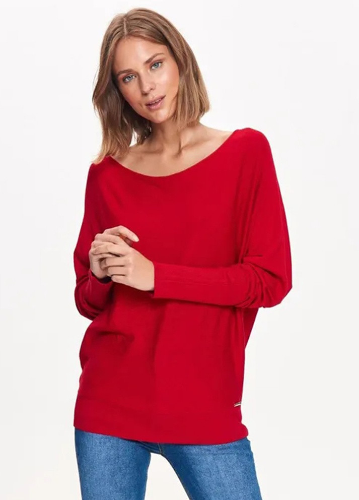 Красный демисезонный женский свитер свободный красный Let's Shop