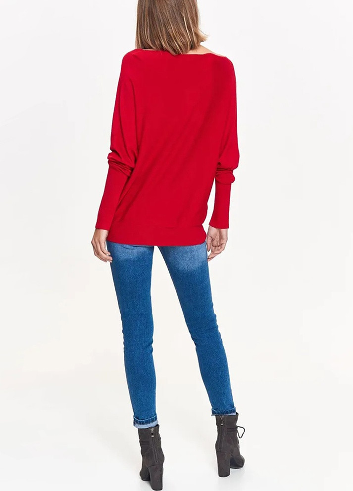 Красный демисезонный женский свитер свободный красный Let's Shop