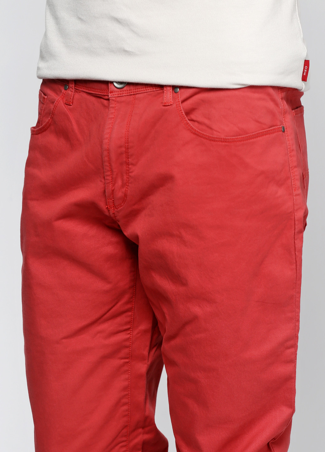 Красные кэжуал демисезонные со средней талией брюки OVS