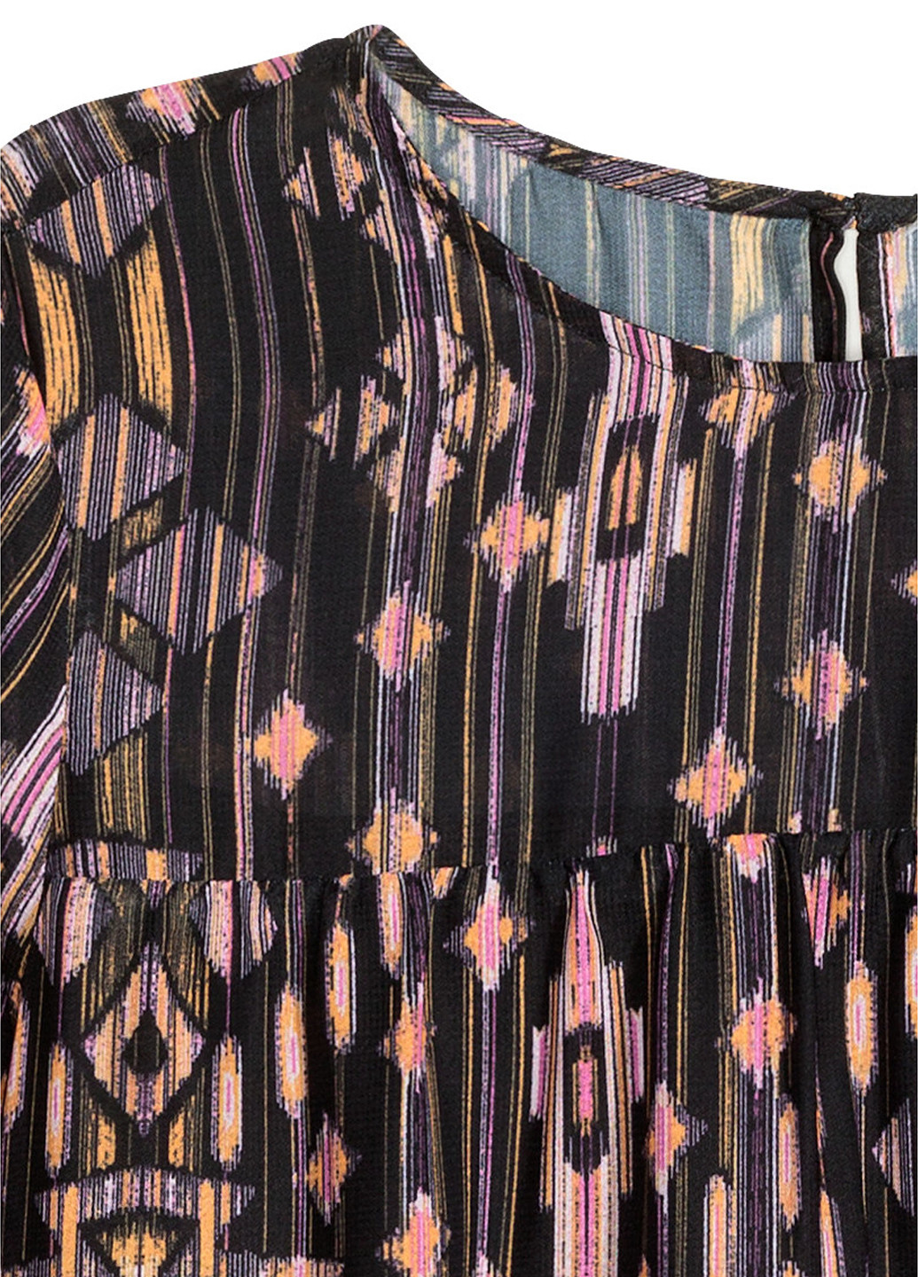 Комбинированное кэжуал платье на подкладе H&M с абстрактным узором