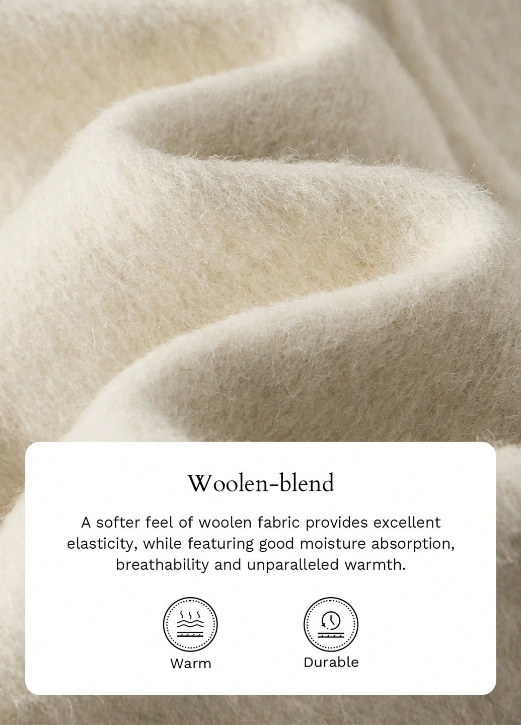 Кремовое зимнее Пальто двубортное SHEIN