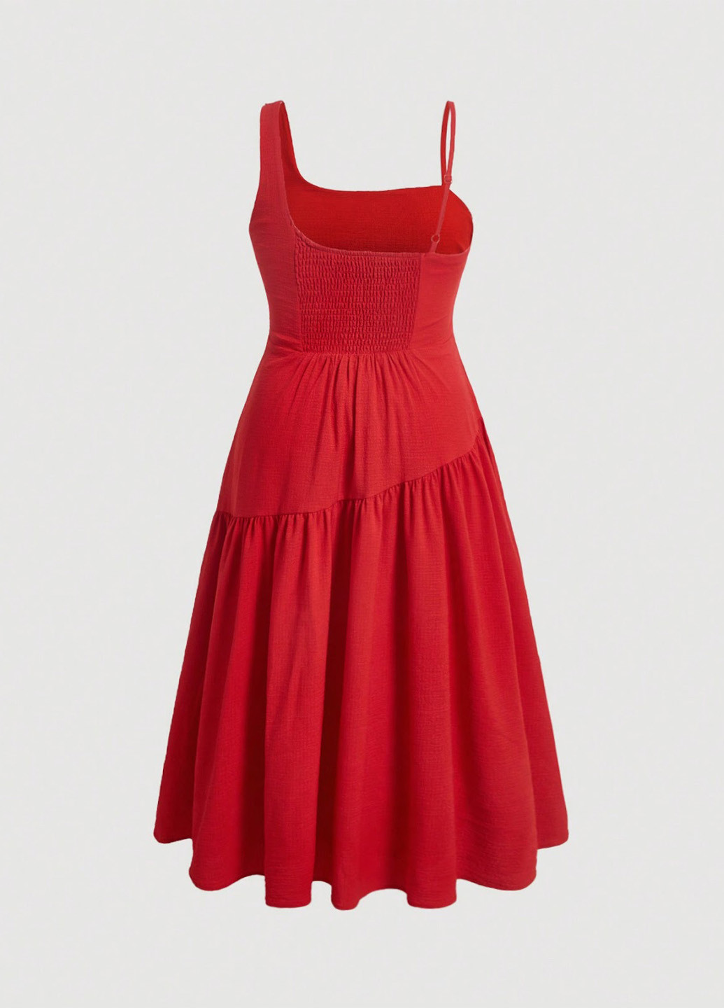 Красное кэжуал платье а-силуэт SHEIN однотонное