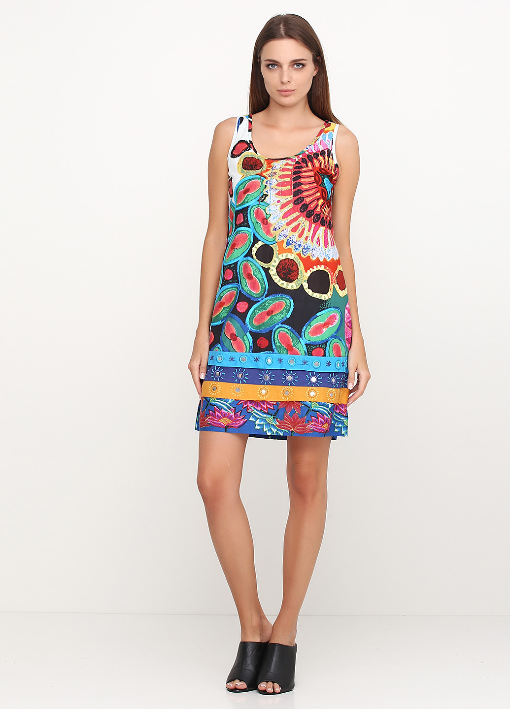 Комбинированное кэжуал платье Desigual с абстрактным узором