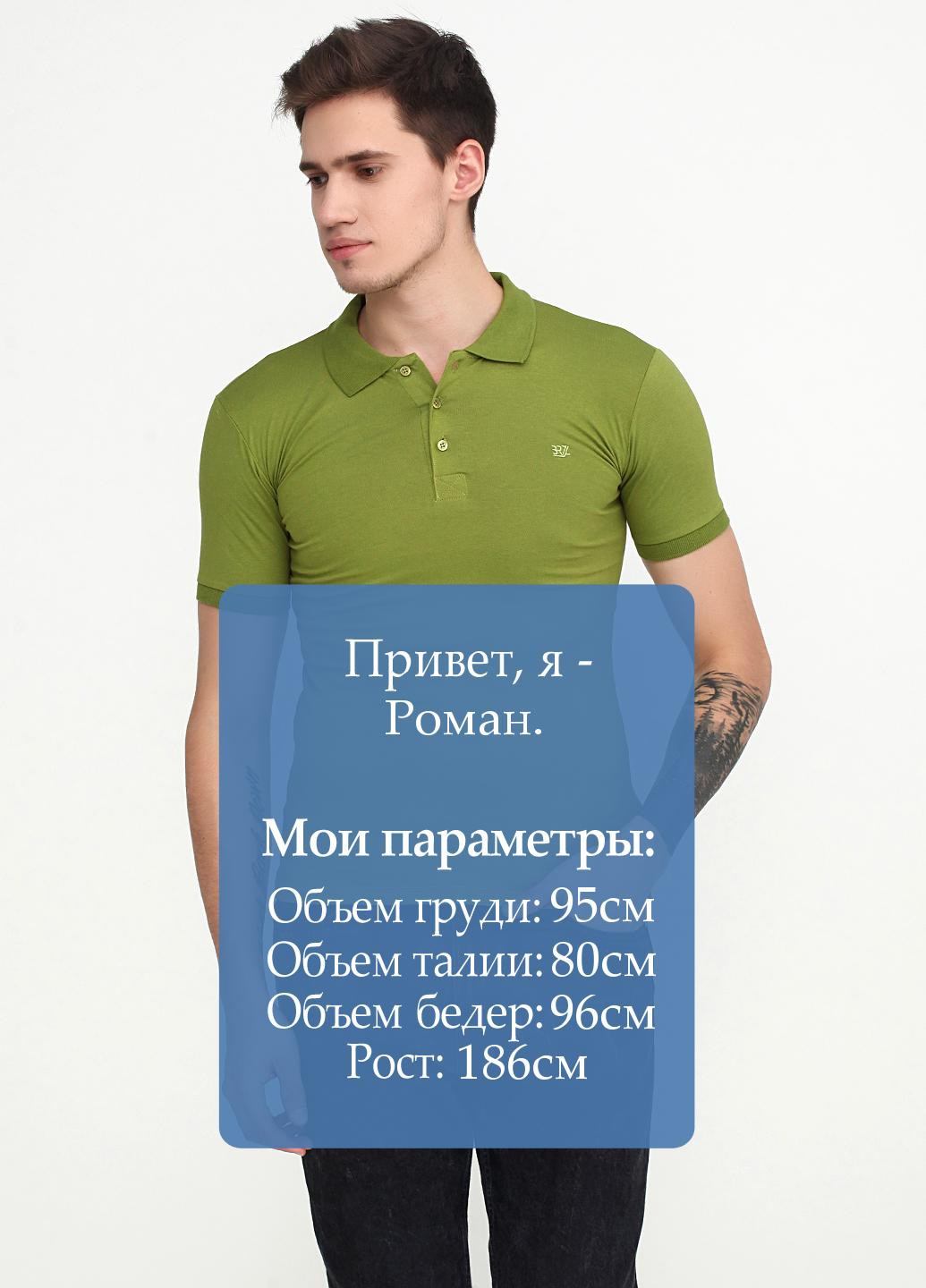 Оливково-зеленая футболка-поло для мужчин Barazza однотонная