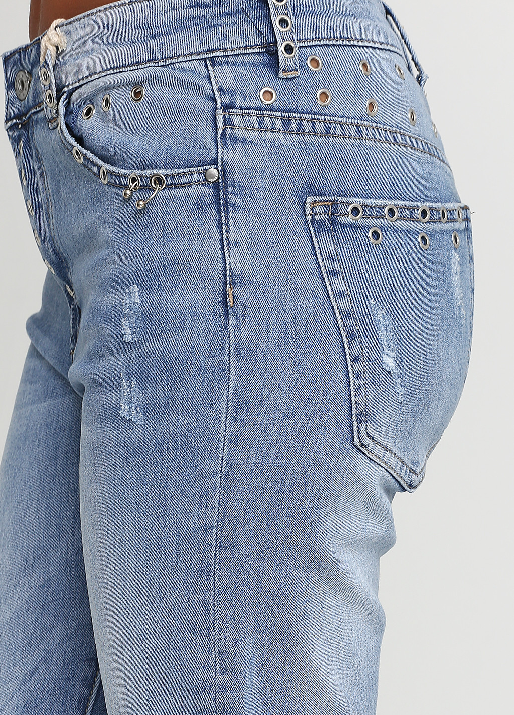 Голубые демисезонные слим джинсы MELLY & CO