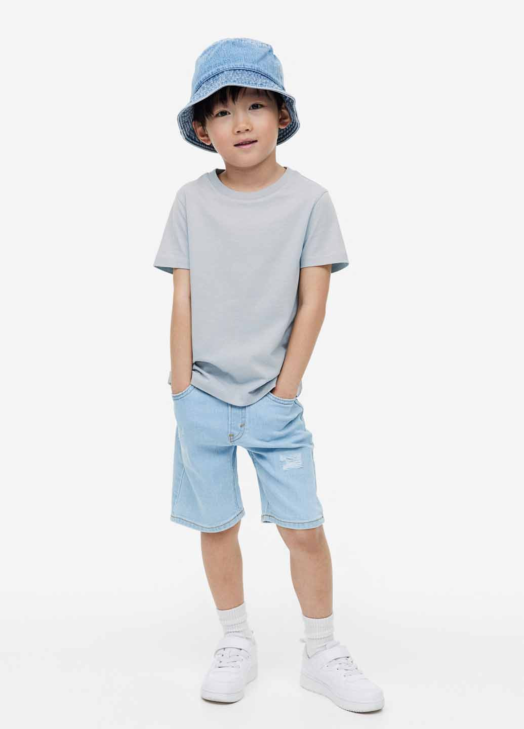 Светло-серая летняя футболка H&M