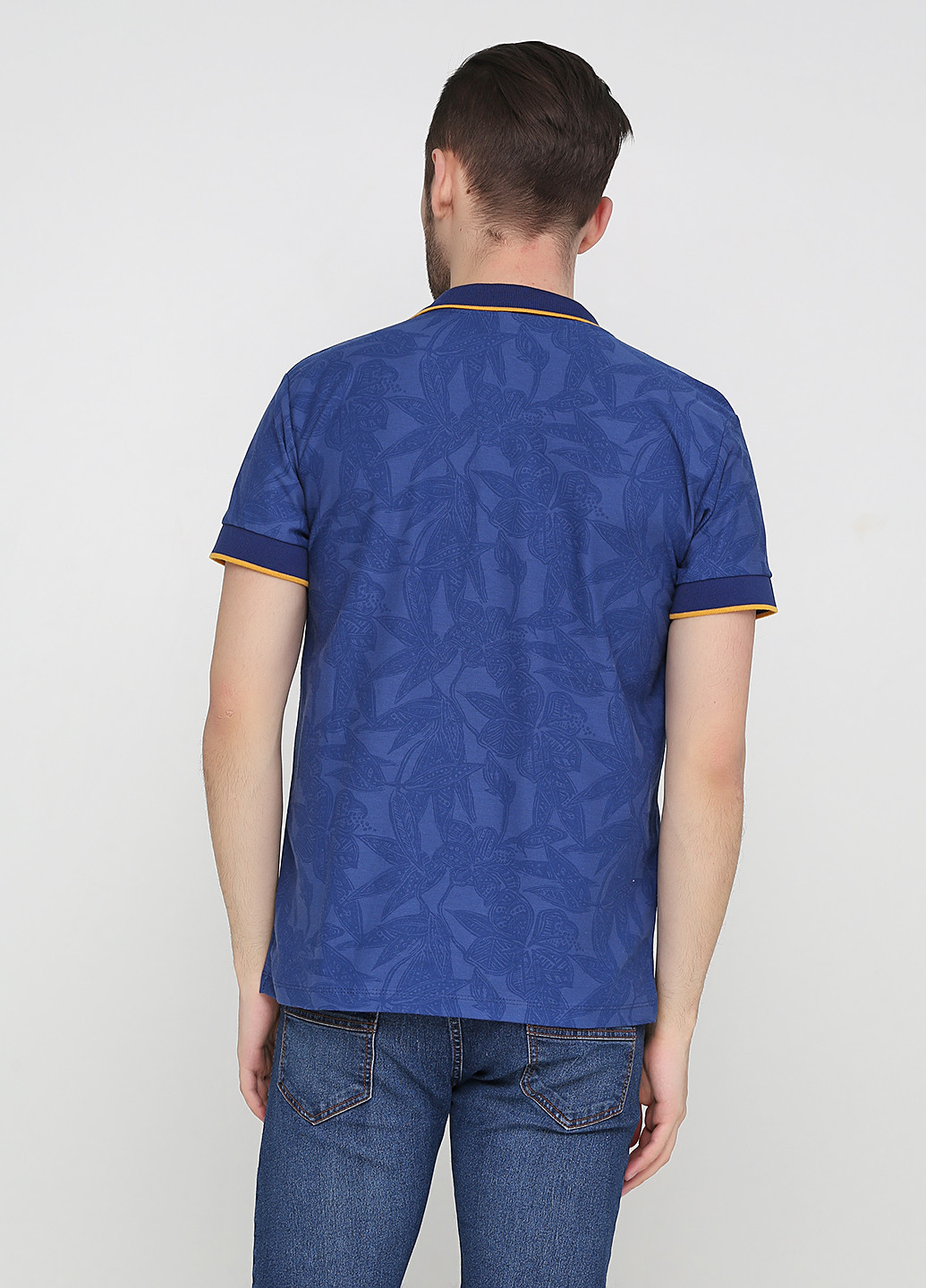 Синяя футболка-поло для мужчин Chiarotex с абстрактным узором