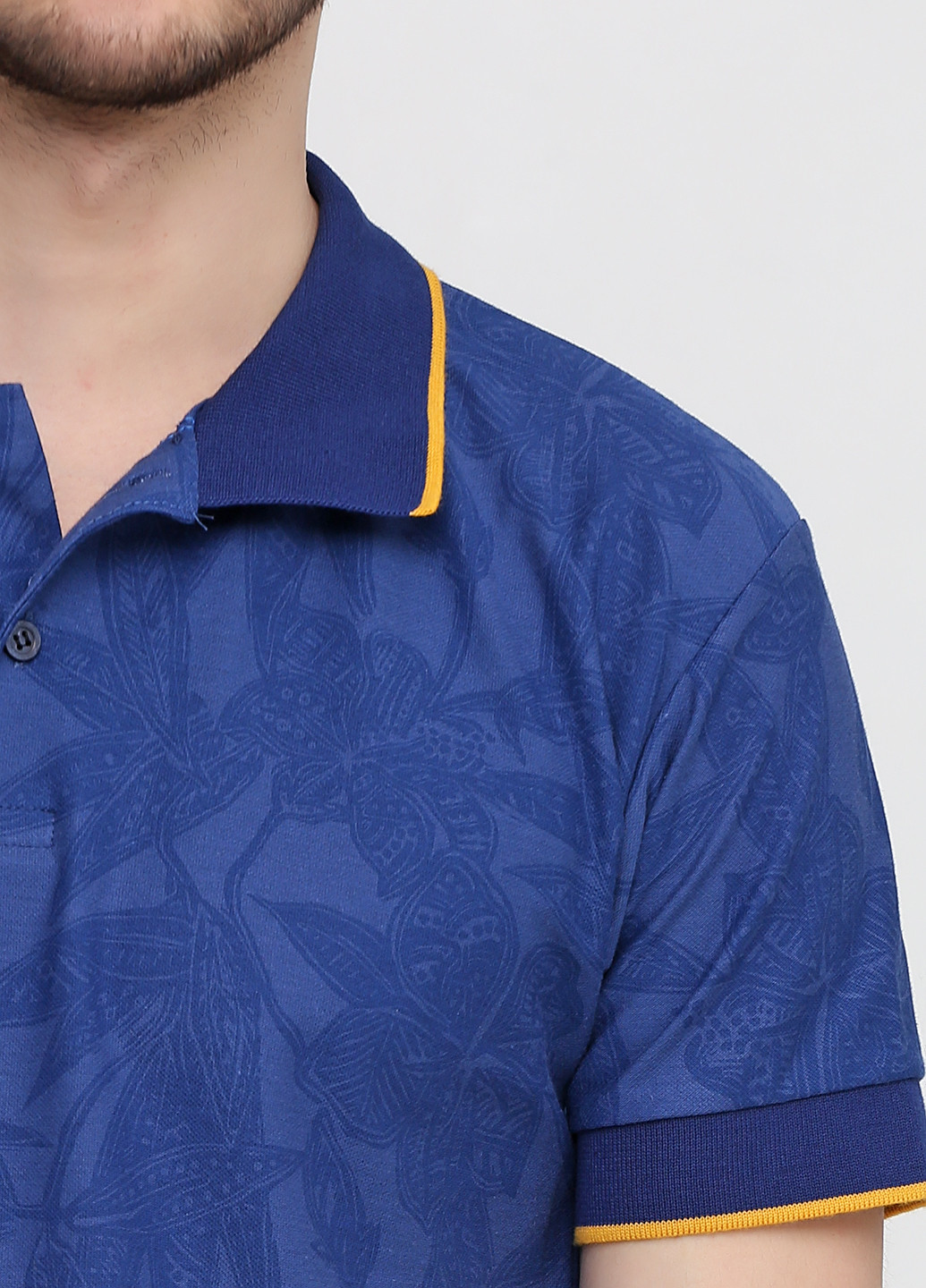 Синяя футболка-поло для мужчин Chiarotex с абстрактным узором