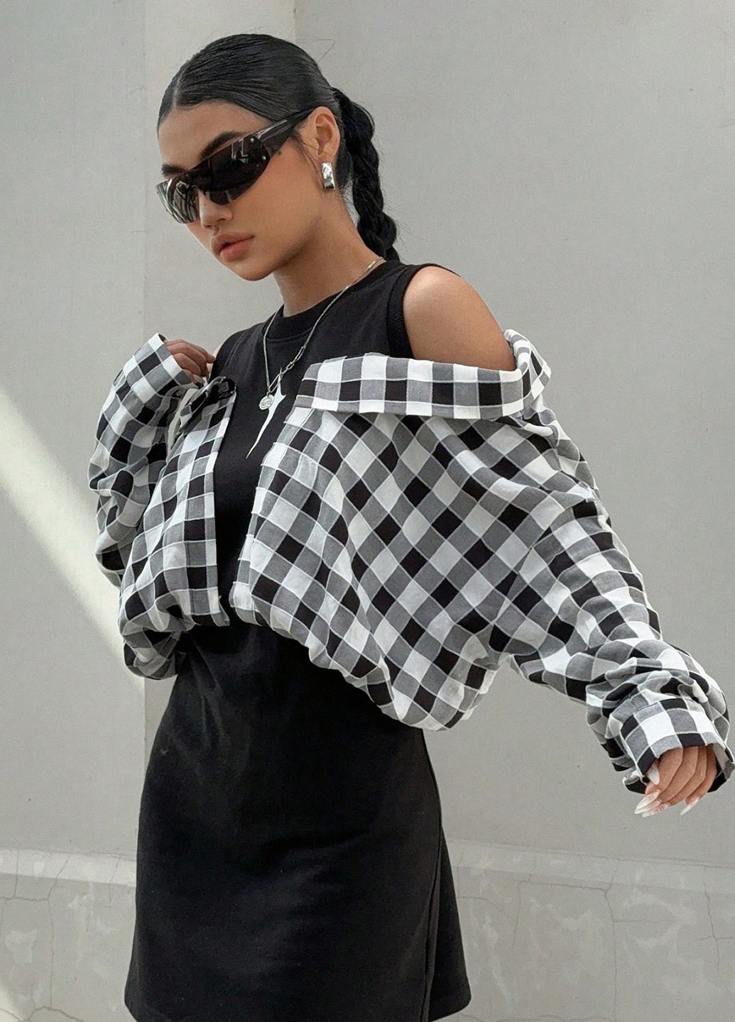 Комбінована кежуал сукня сукня-сорочка SHEIN колор блок