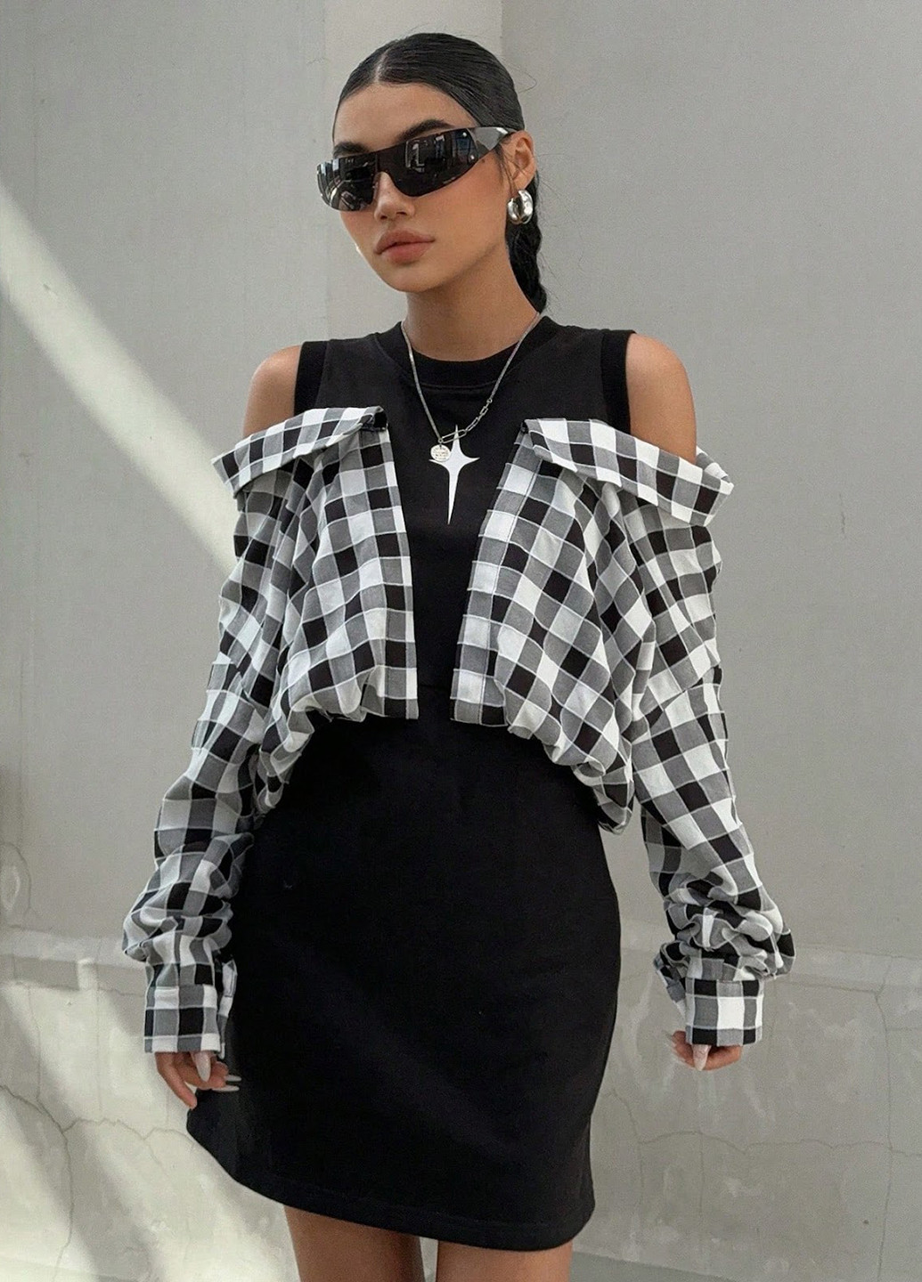 Комбінована кежуал сукня сукня-сорочка SHEIN колор блок