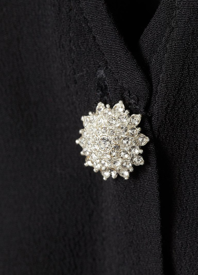 Чорна блузка із зав'язками, v-виріз H&M