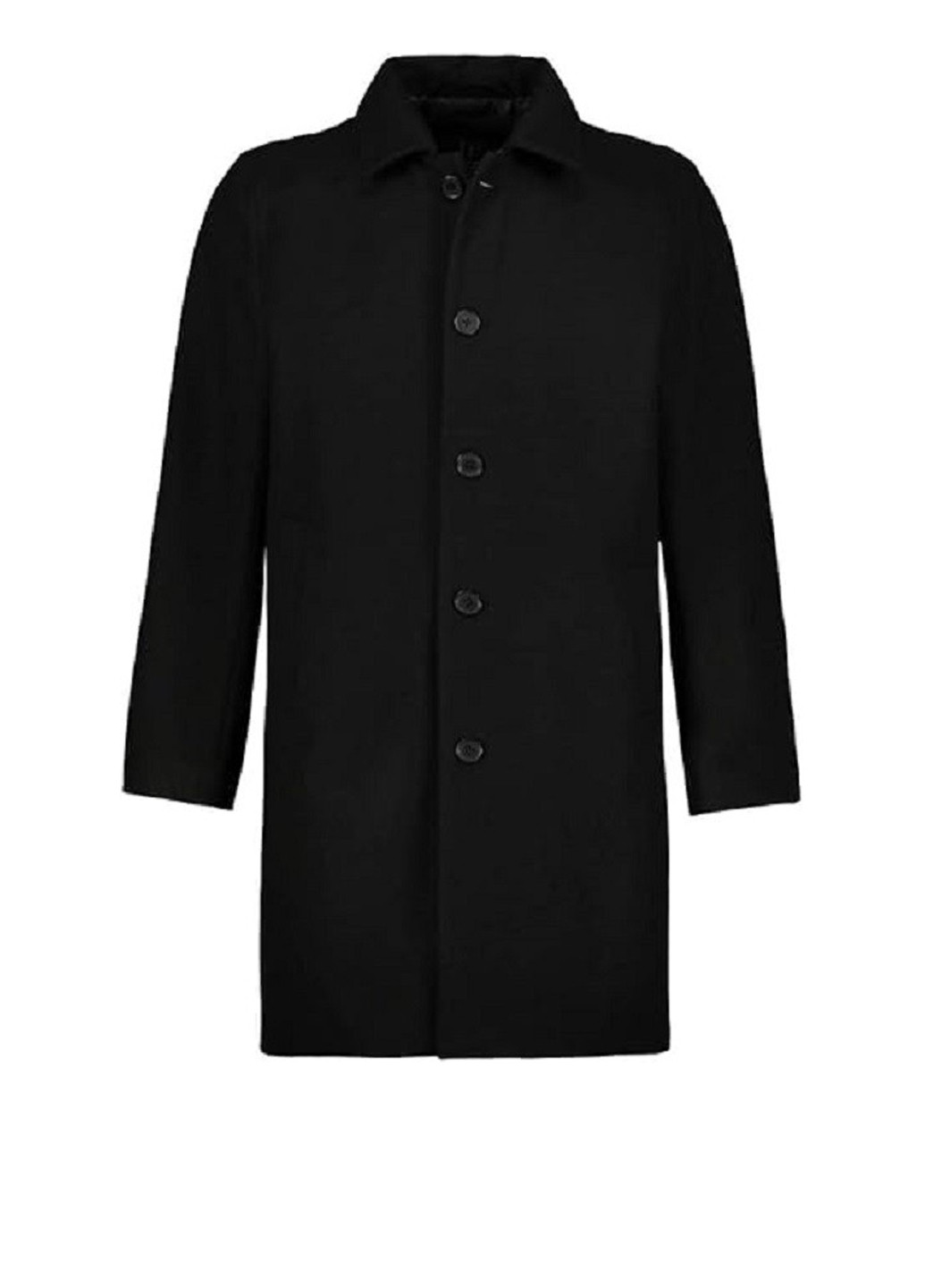 Черное демисезонное Пальто однобортное JP