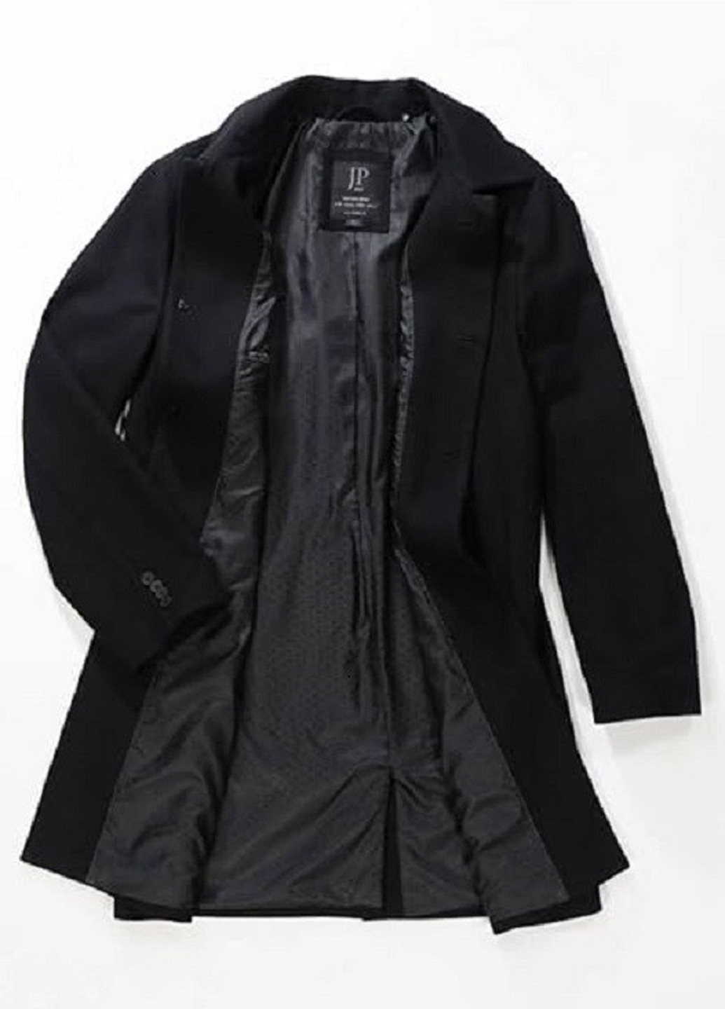 Черное демисезонное Пальто однобортное JP