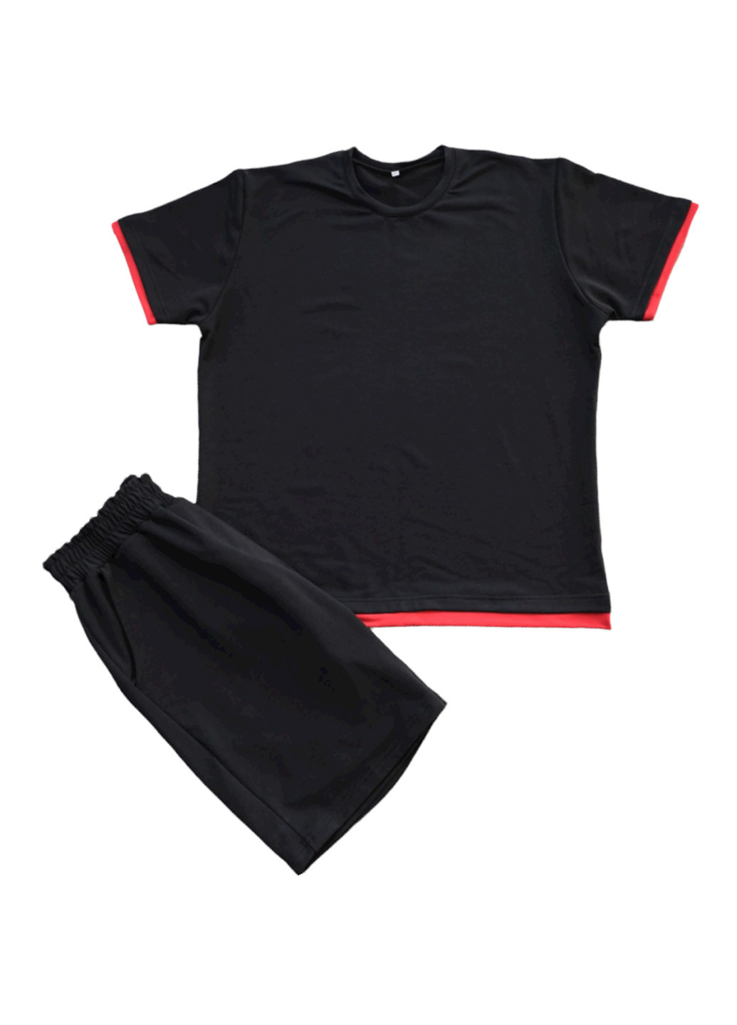Черный базовый костюм (футболка и шорты) ShopnGo