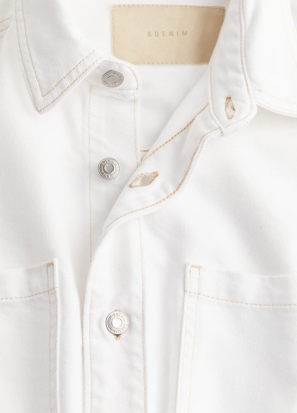 Белая кэжуал рубашка однотонная H&M