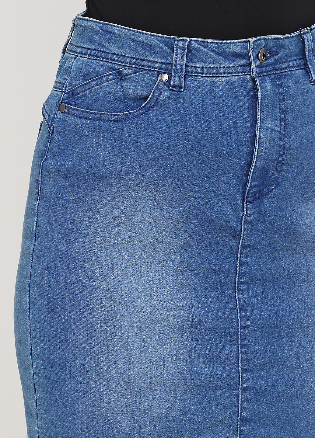 Синяя джинсовая однотонная юбка Jensen карандаш