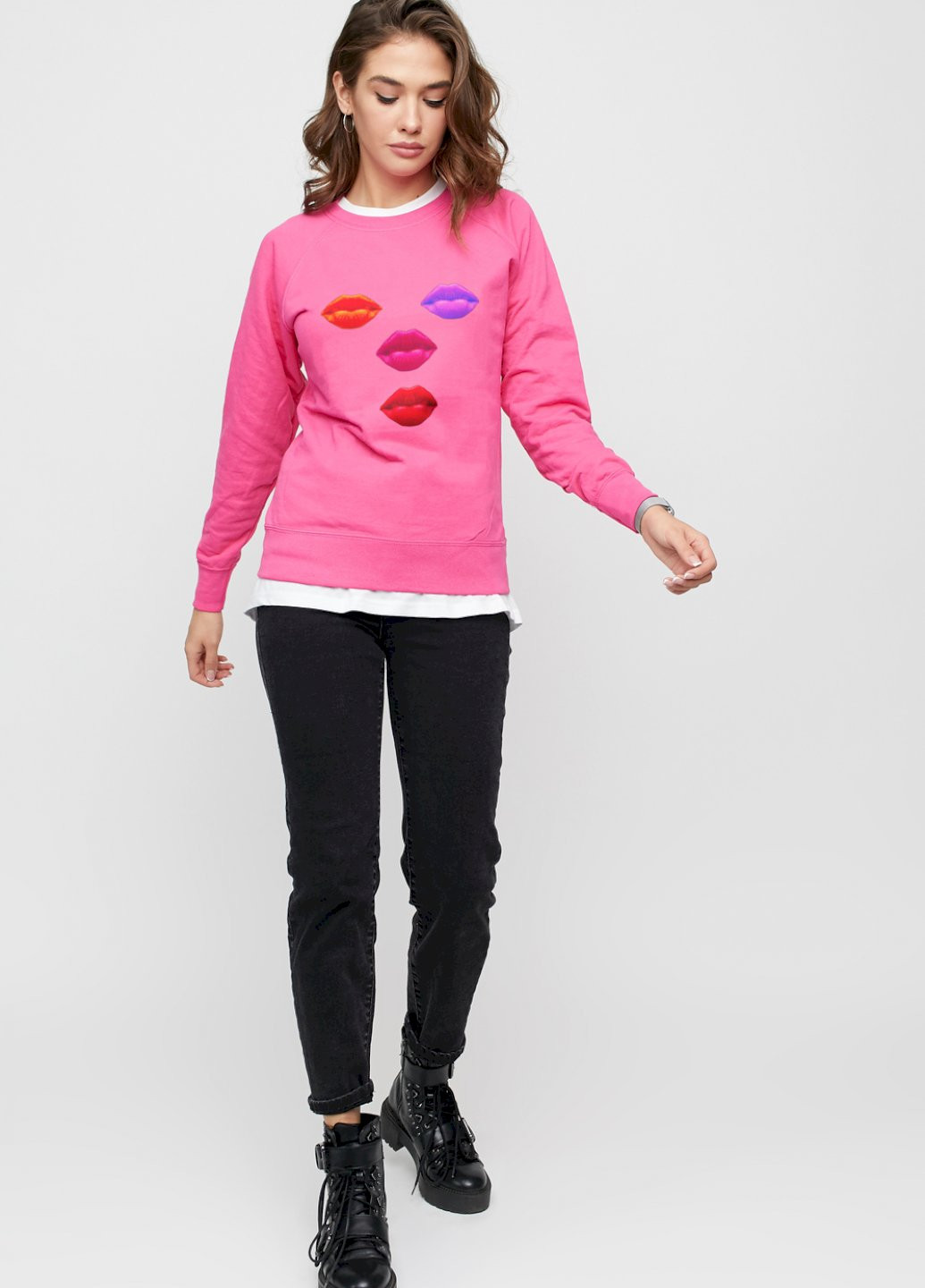 Розовый свитшот женский /no flis/ YAPPI рисунок (251374866)