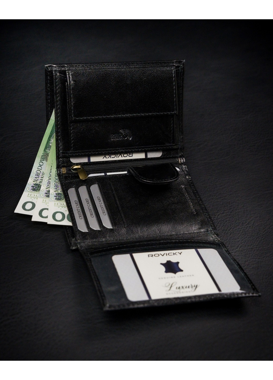 Кошелек мужской кожаный 1502-03-BOR Rovicky (254314513)