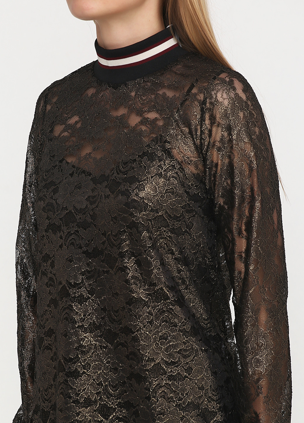 Черное кэжуал платье с длинным рукавом Imperial однотонное