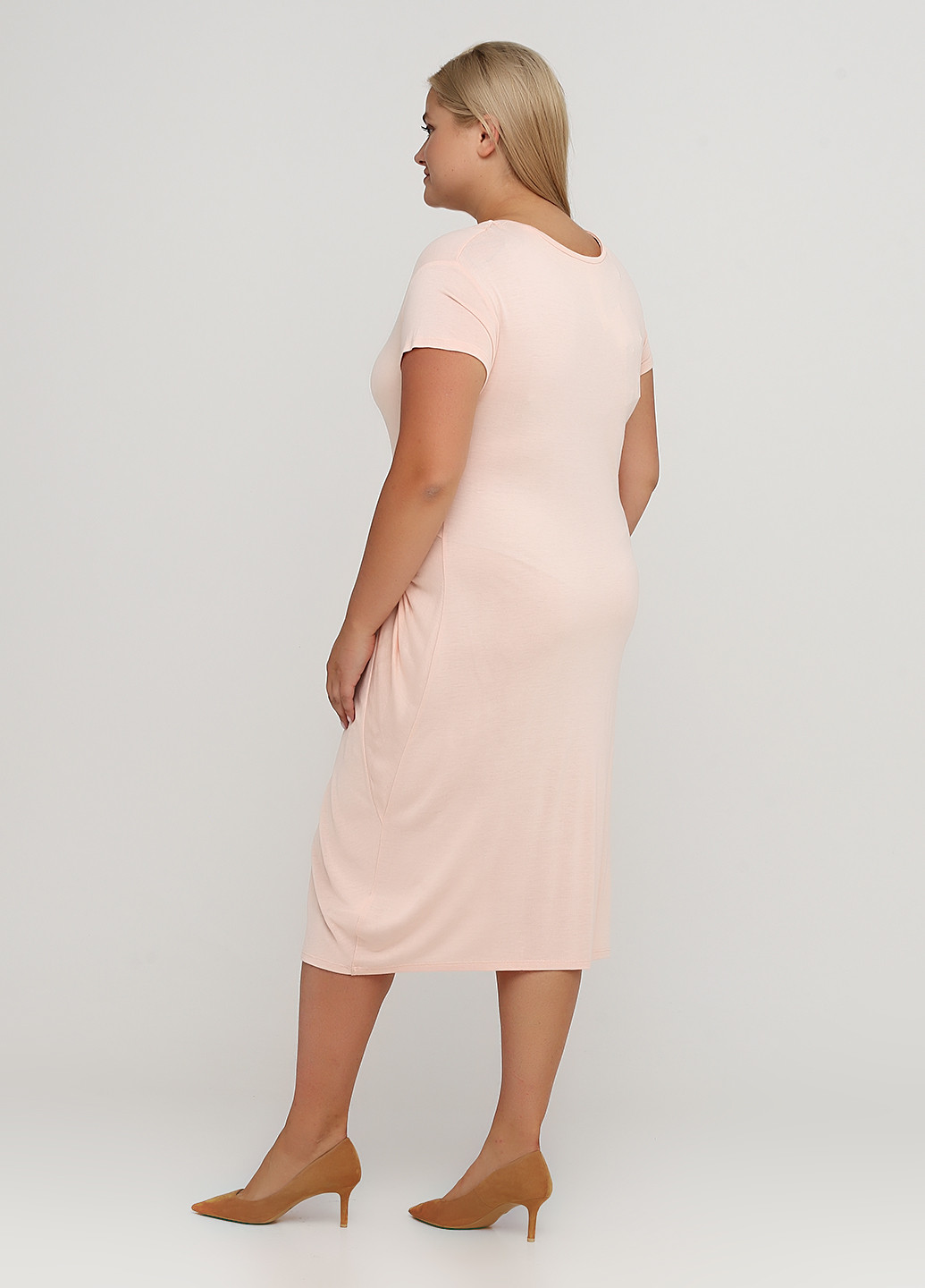 Персикова кежуал сукня сукня-футболка H&M однотонна