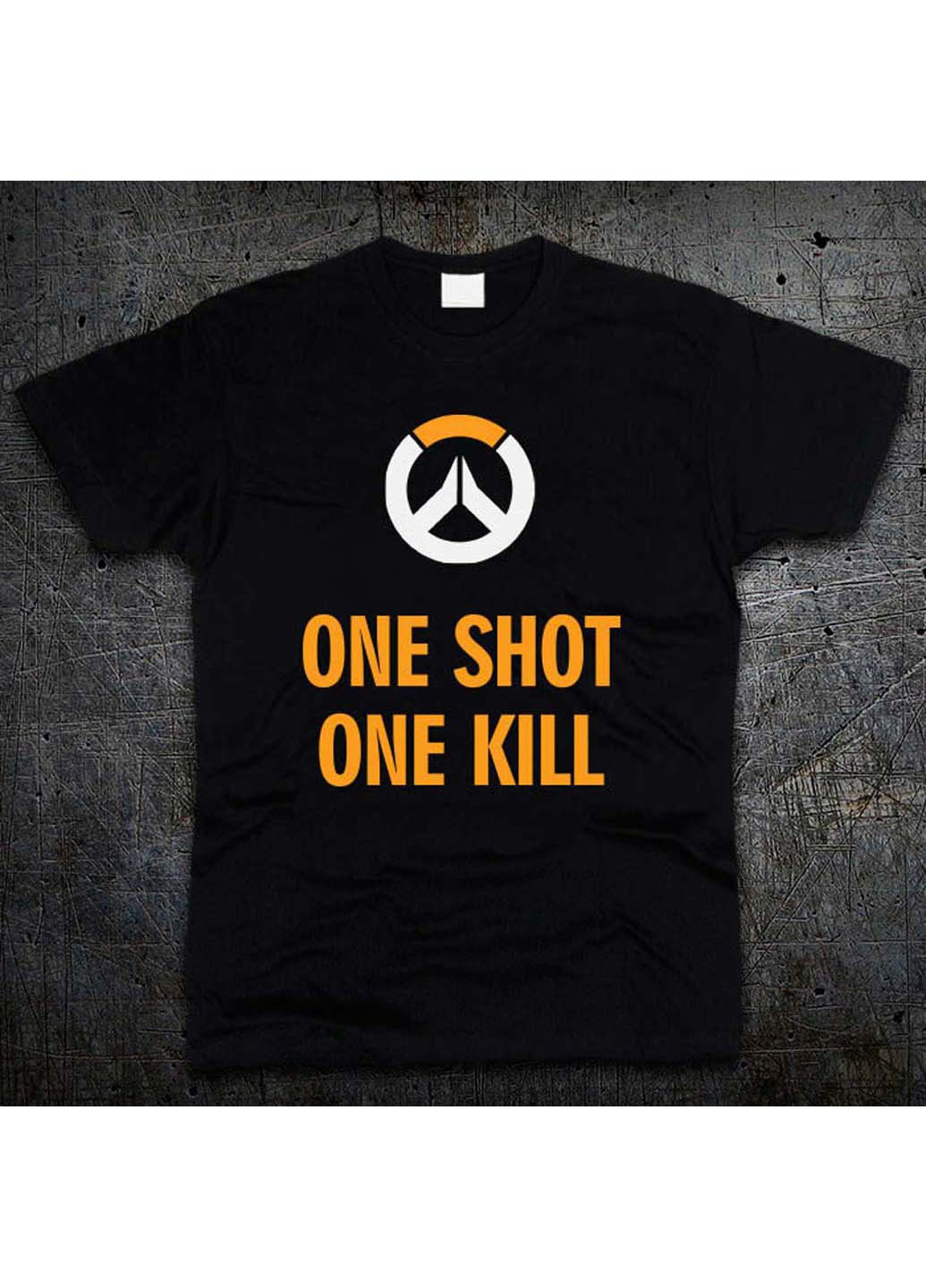 Чорна футболка Fruit of the Loom One Shot One Kill - Overwatch