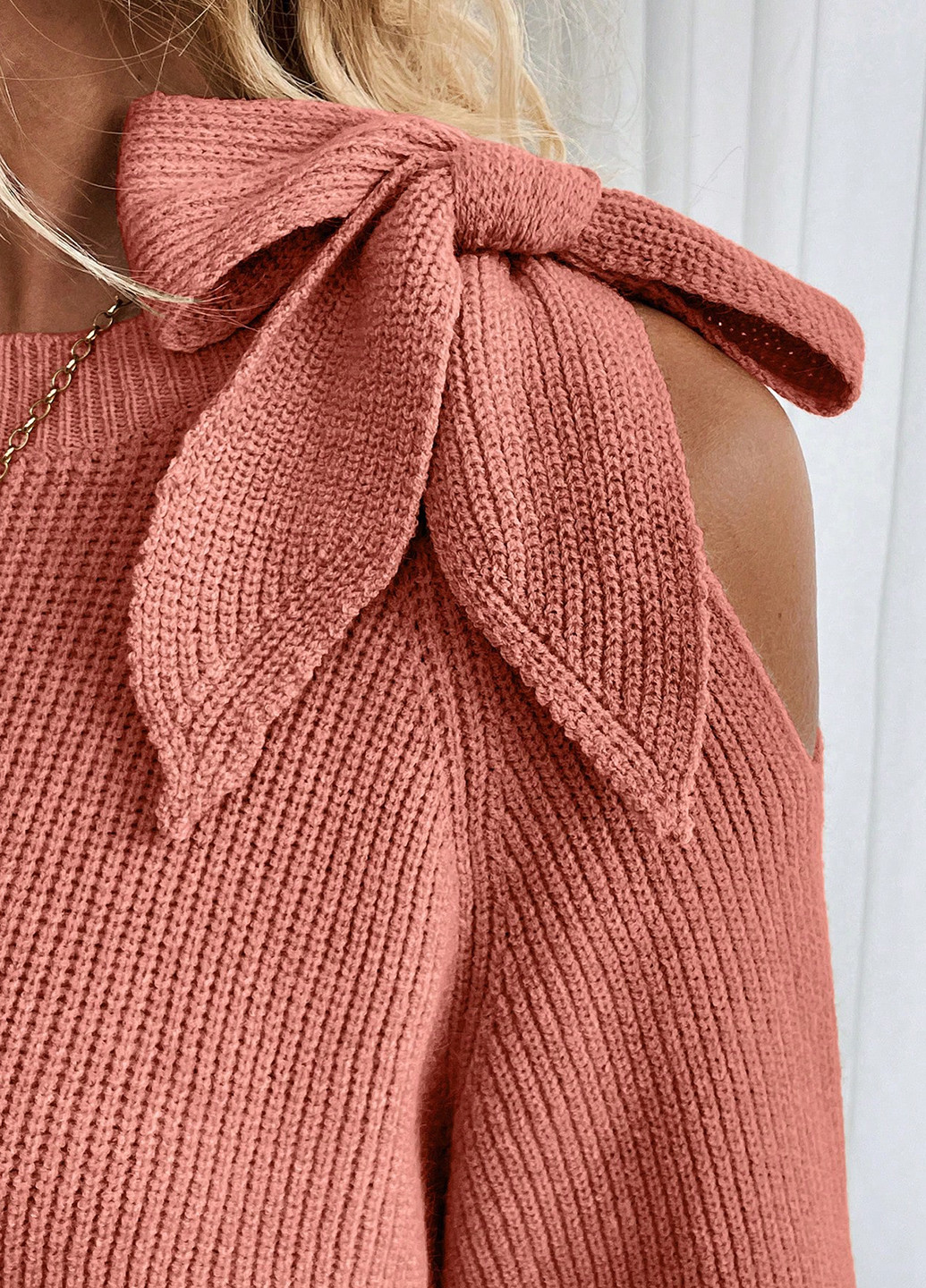 Терракотовый демисезонный свитер SHEIN