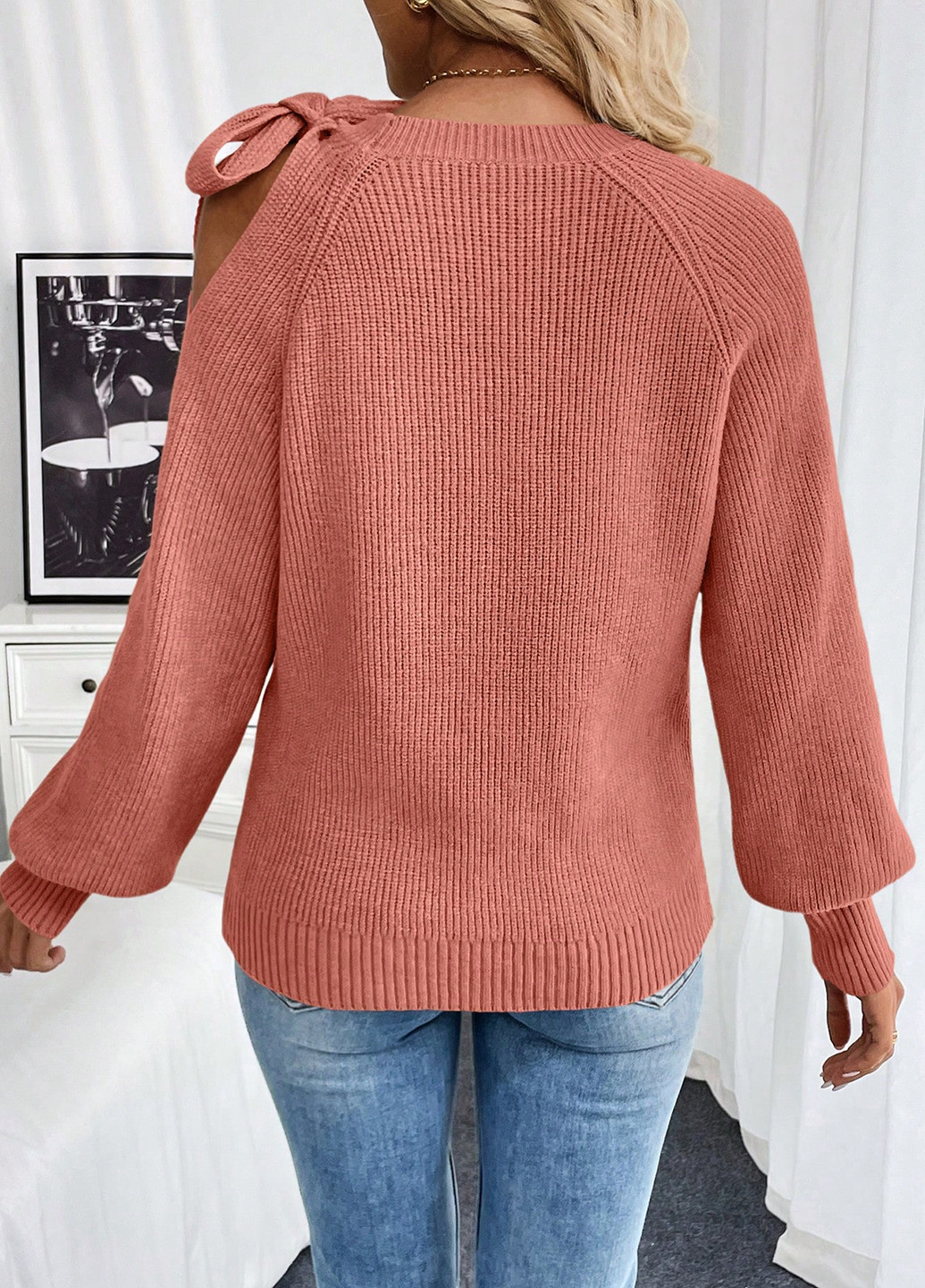 Терракотовый демисезонный свитер SHEIN