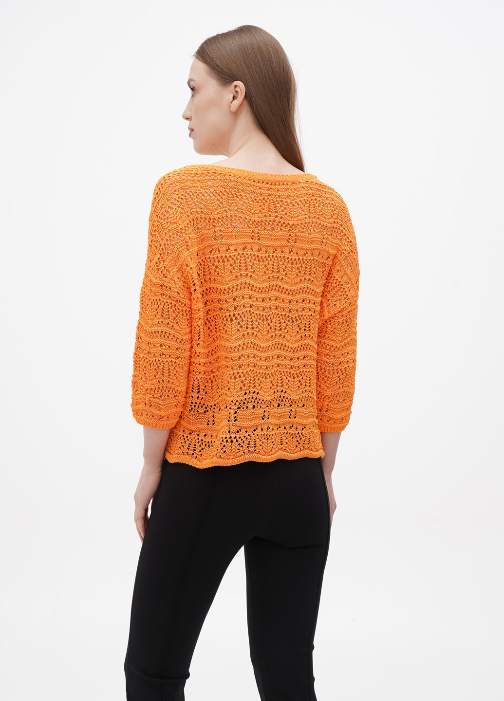 Оранжевый летний пуловер пуловер Comma
