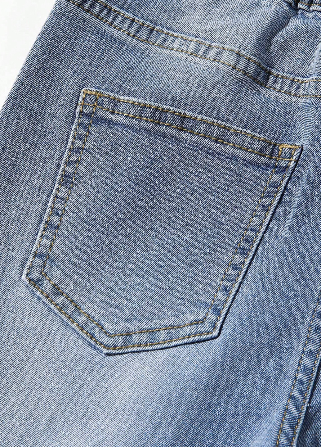 Темно-голубые демисезонные скинни джинсы SHEIN