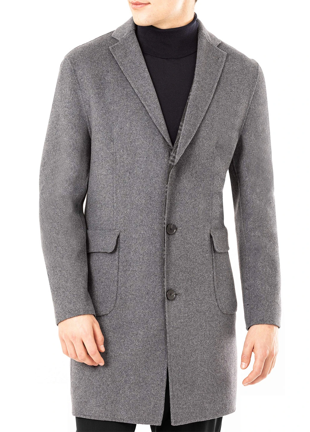 Сіре демісезонне Пальто однобортне DKNY