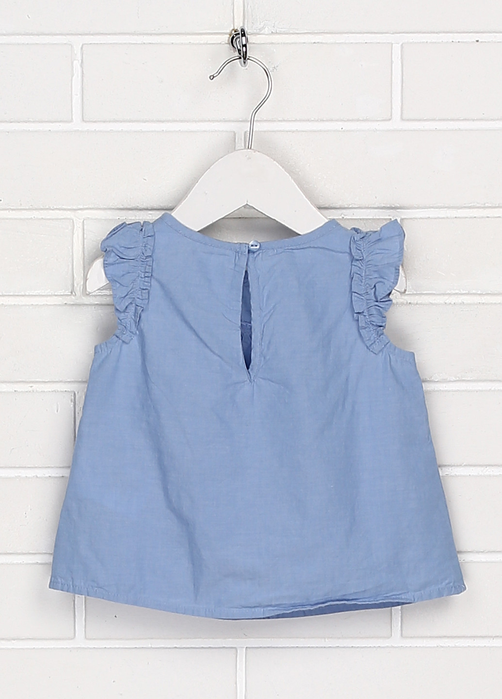 Синяя однотонная блузка H&M летняя