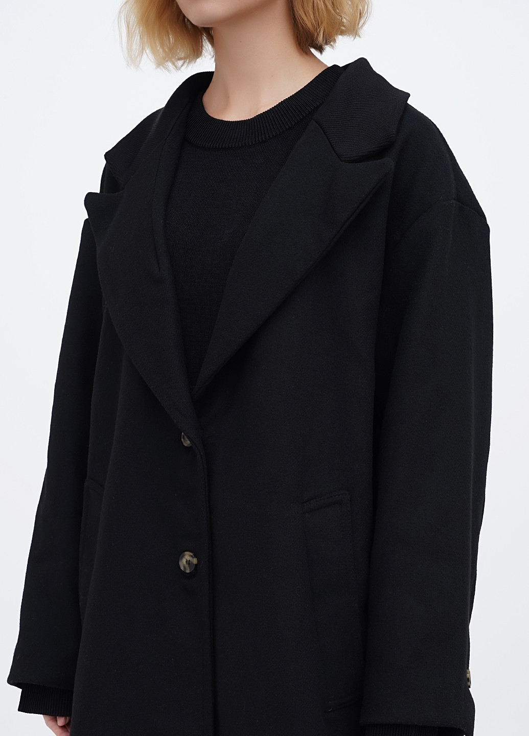 Чорне демісезонне Пальто однобортне H&M