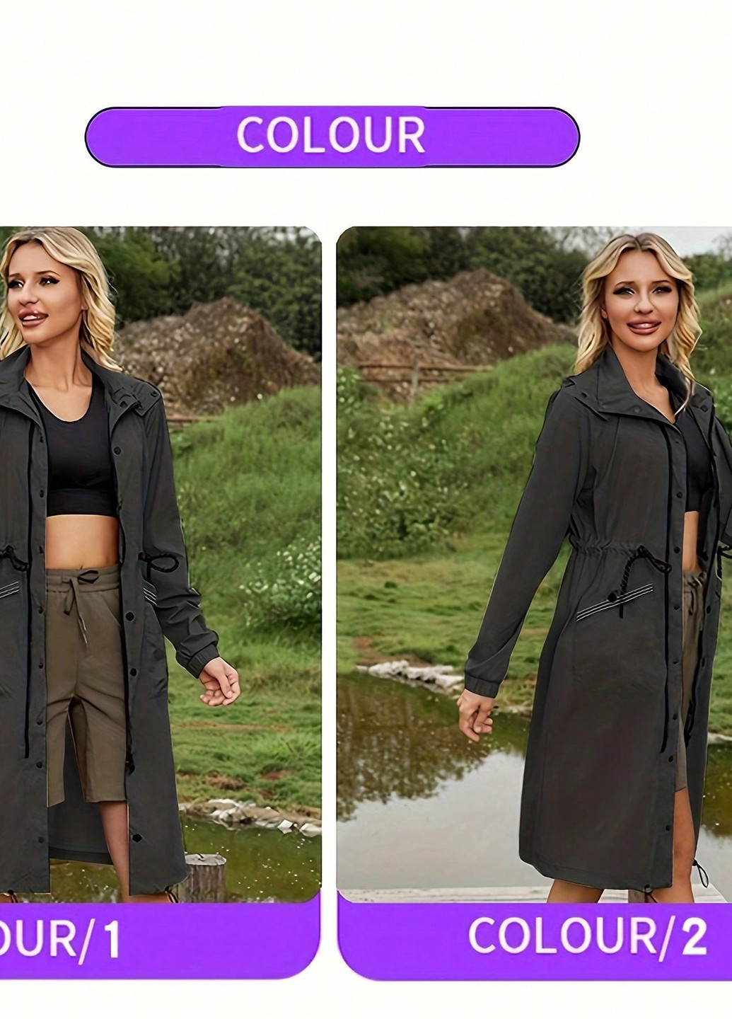 Плащ SHEIN на кнопках, на молнии демисезон (346790427)