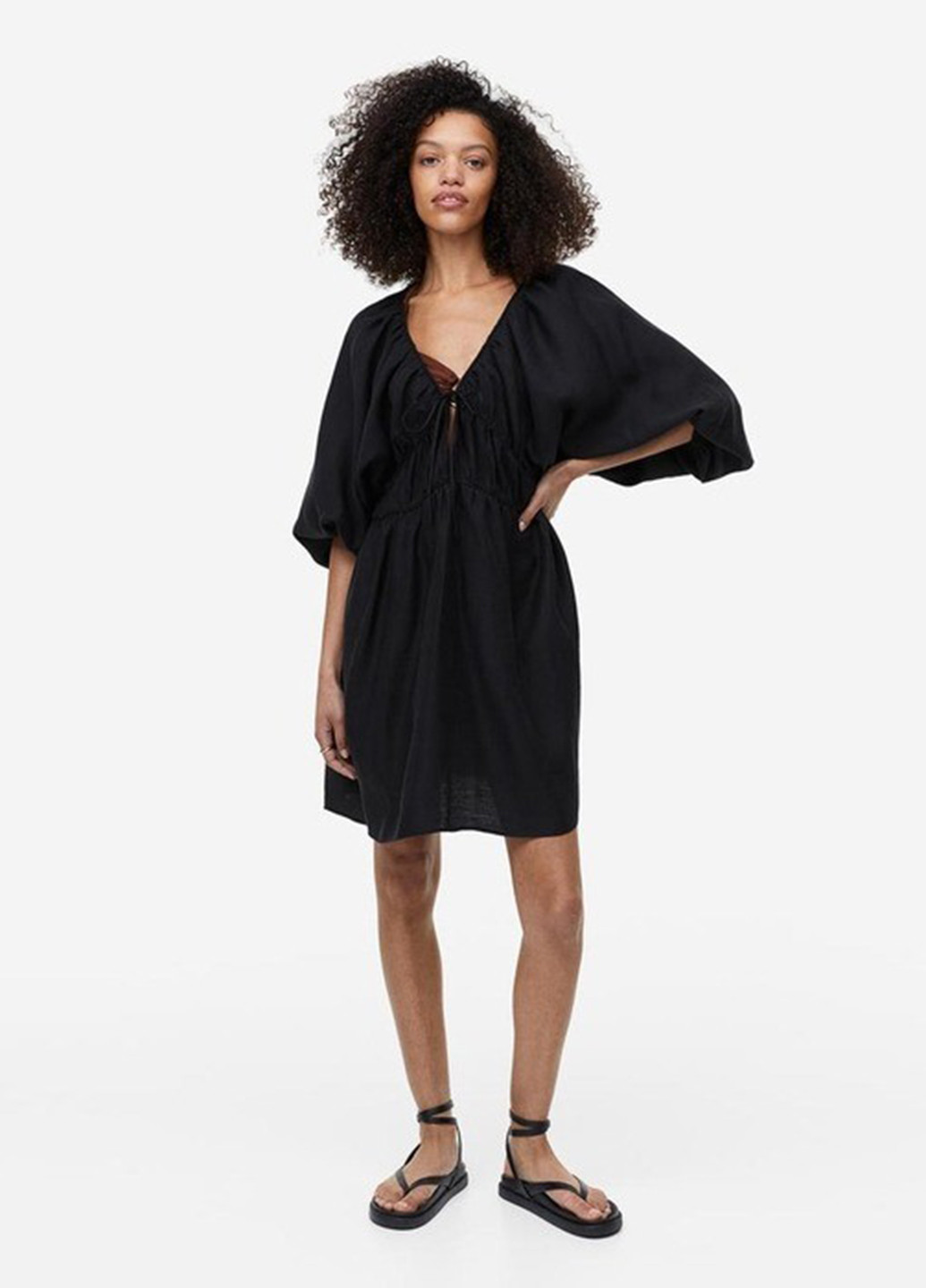 Черное кэжуал платье H&M однотонное