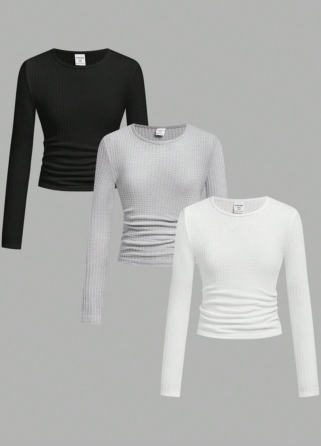 Разноцветный демисезонный кэжуал лонгслив SHEIN однотонный