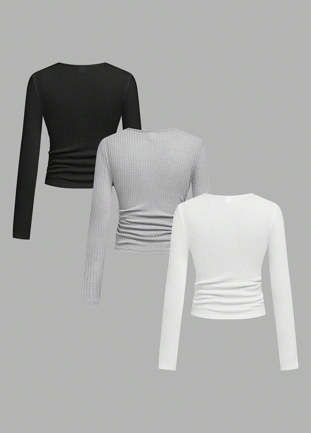 Разноцветный демисезонный кэжуал лонгслив SHEIN однотонный