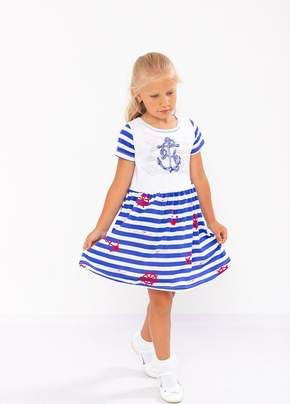 Голубое платье для девочки "морячка" Носи своє (252644789)